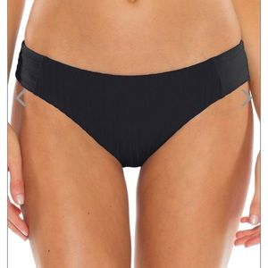 becca swimwear black bikini bottom size small